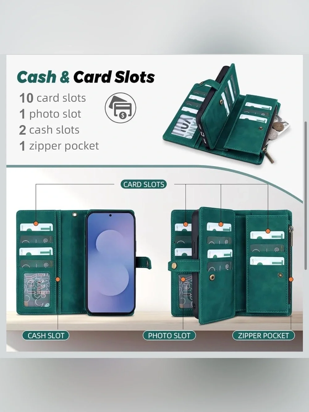 Samsung Galaxy S25 Wallet Case with Card Holder, Detachable Magnetic 1768/lb-1
